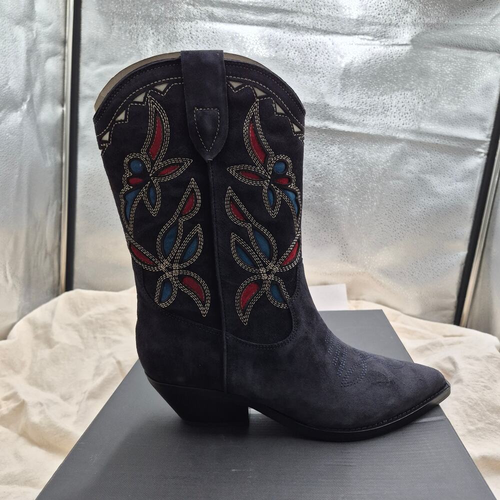 NEW Marc Fisher LTD Women's Trista Western Boot, Black Suede size 8.5M - Picture 2 of 7
